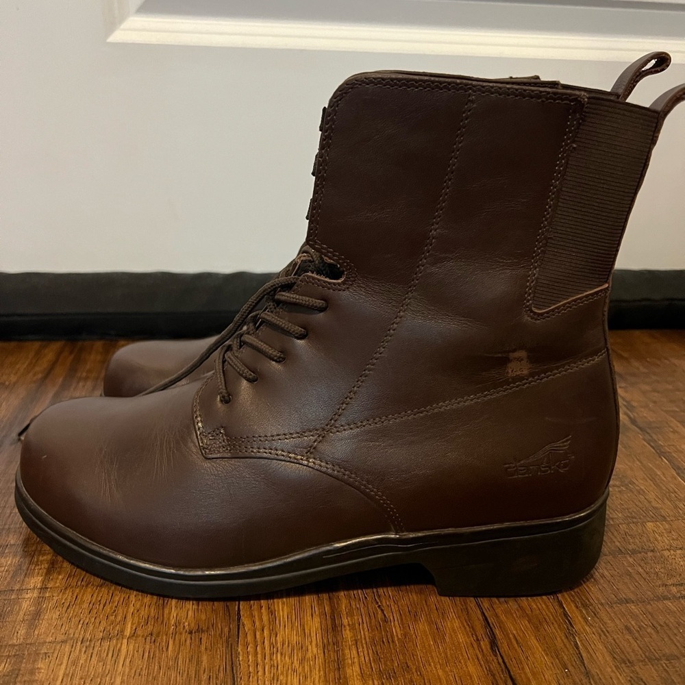Dansko Mens Brown Leather Combat Boots Size 42 - Picture 6 of 10
